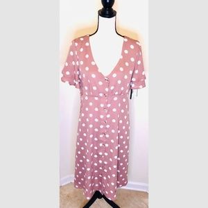 Lily Black V-Neck Polka Dot Maxi Dress